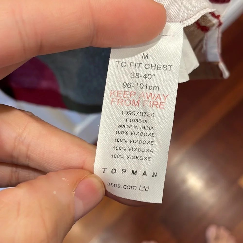 Men’s Topman Multicolored Striped Button Down Shirt M - Picture 7 of 8